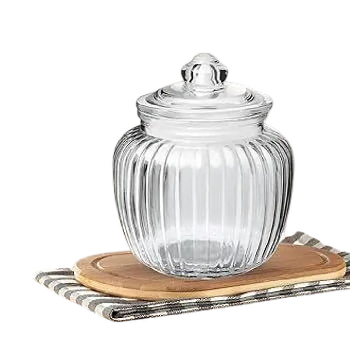 Ribbed Glass Storage Jar - Master