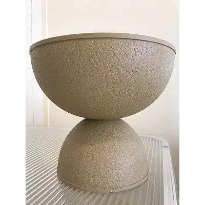 Textured Pedestal Bowl Planter Flower Pot primary image