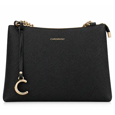 Charcoal Clutch with Gold C Charm primary image