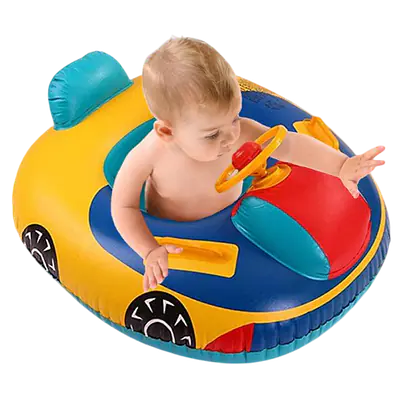 Inflatable Baby Swim Ring with Steering Wheel Handle primary image
