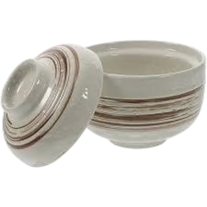 Traditional Japanese-Style Lidded Ceramic Miso Soup Bowl - Master